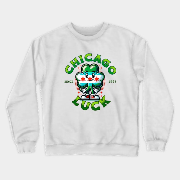 Chicago Luck Shamrock Crewneck Sweatshirt by hippohost